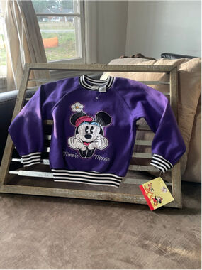 Vintage Disney Minnie Mouse Girls Sweatshirt Purple Black L(6X)
